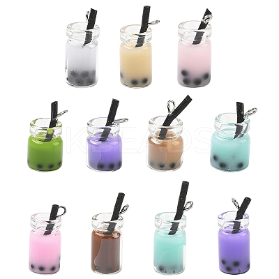 20Pcs 2 Styles Glass Bottle Pendants CRES-YW0002-63-1