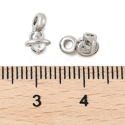 Brass Micro Pave Cubic Zirconia Pendants KK-U056-13P-1