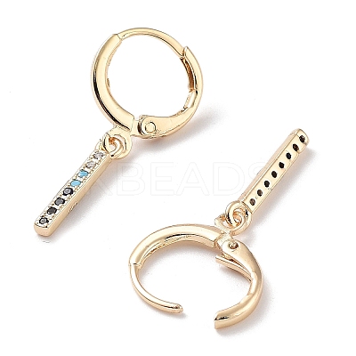 Real 18K Gold Plated Brass Dangle Leverback Earrings EJEW-L269-019G-1