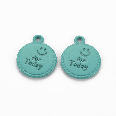 Spray Painted Alloy Pendants PALLOY-Q433-030C-RS-1