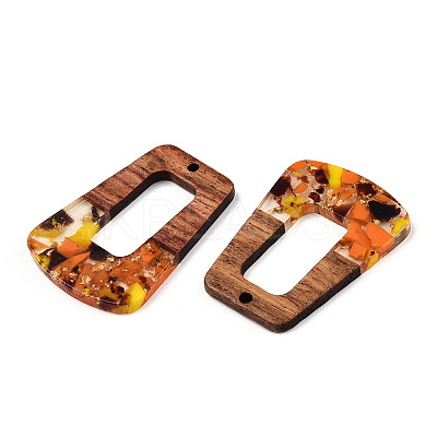 Transparent Resin & Walnut Wood Pendants RESI-TAC0017-72-A03-1