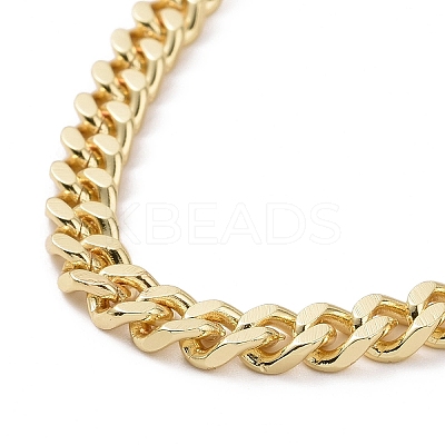 Cubic Zirconia Leopard Pendant Necklace with Brass Curb Chains for Women NJEW-G096-01G-02-1