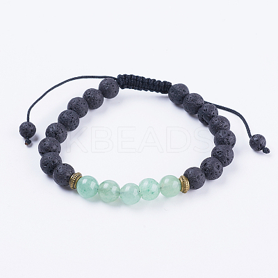 Adjustable Nylon Cord Braided Bead Bracelets BJEW-F308-57A-1
