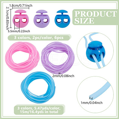 15M 3 Colors Hollow Pipe PVC Tubular Synthetic Rubber Cord RCOR-NB0001-04B-1