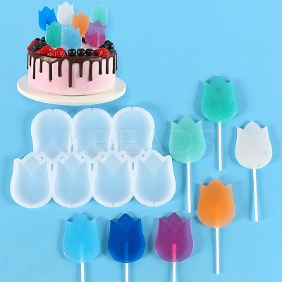 Tulip Shape Food Grade Silicone Lollipop Molds LS-DIY-D069-13-1