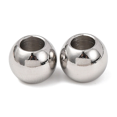 Tarnish Resistant Rondelle 201 Stainless Steel European Beads STAS-N020-03-10mm-1