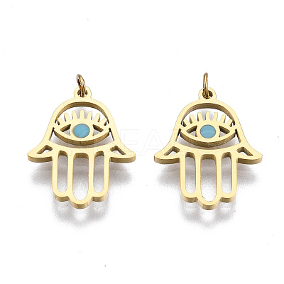 304 Stainless Steel Enamel Charms STAS-S116-372B-G-1