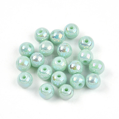 Electroplate Pearlized Glass Pearl Beads EGLA-T021-14A-04-1