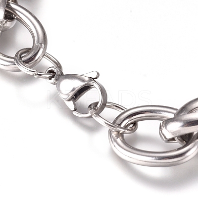 Tarnish Resistant Unisex 304 Stainless Steel Chain Bracelets BJEW-L661-03P-1
