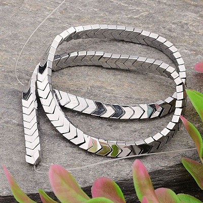 Electroplated Arrows Non-magnetic Synthetic Hematite Bead Strands X-G-E295-10A-1