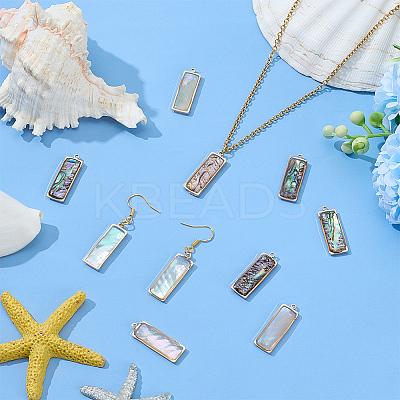 10Pcs 2 Styles Natural Paua Shell Pendants KK-WR0001-71-1