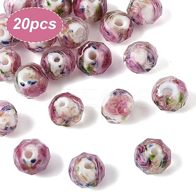 20Pcs Handmade Gold Sand Lampwork Beads LAMP-YW0001-78-1