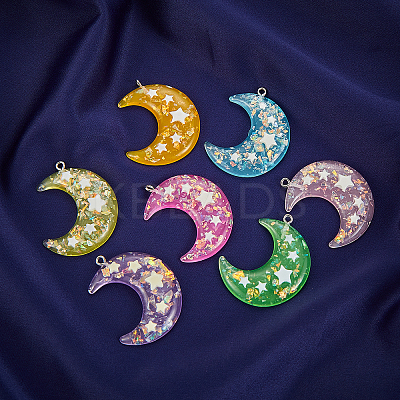 28Pcs 7 Colors Resin Pendants RESI-CJ0001-225-1
