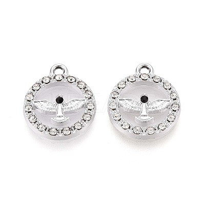 Rack Plating Alloy Rhinestone Pendants PALLOY-T091-22M-P-1
