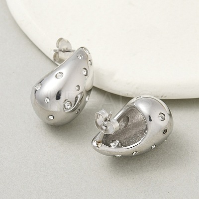 304 Stainless Steel Teardrop Stud Earrings EJEW-B108-05P-A-1