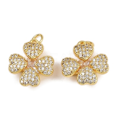 Brass Micro Pave Cubic Zirconia Pendants KK-A257-17G-1