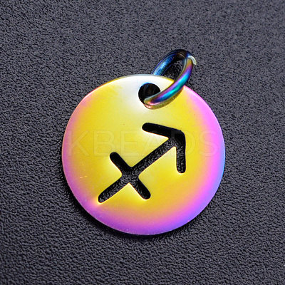 Rainbow Color Ion Plating(IP) 201 Stainless Steel Charms STAS-Q201-JN166-9-1