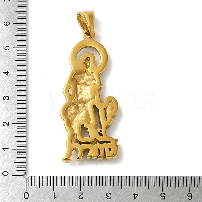 304 Stainless Steel and Glass Rhinestone Pendants STAS-B073-03G-1