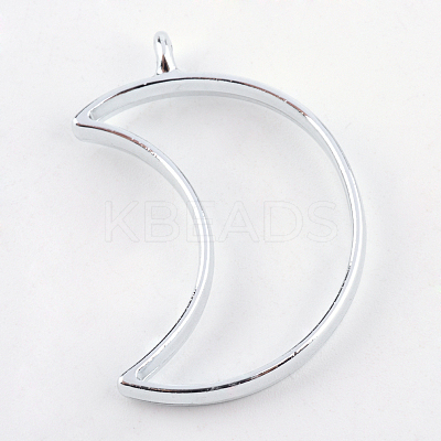 Rack Plating Alloy Open Back Bezel Pendants PALLOY-S047-39D-FF-1