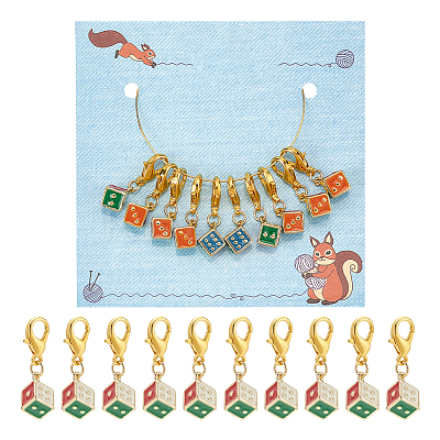 Alloy Enamel Pendant Stitch Markers HJEW-AB00601-1