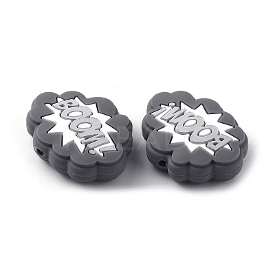 Cloud with Word Boom Food Grade Eco-Friendly Silicone Beads LS-SIL-WH0014-22D-1