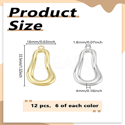 12Pcs 2 Colors Rack Plating Alloy Pendants FIND-LP0005-10-1