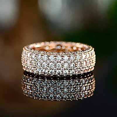 Brass Micro Pave Clear Cubic Zirconia Finger Rings for Women FS-WG796B2-09-1