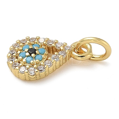 Rack Plating Brass Micro Pave Cubic Zirconia Pendants KK-K392-23G-1