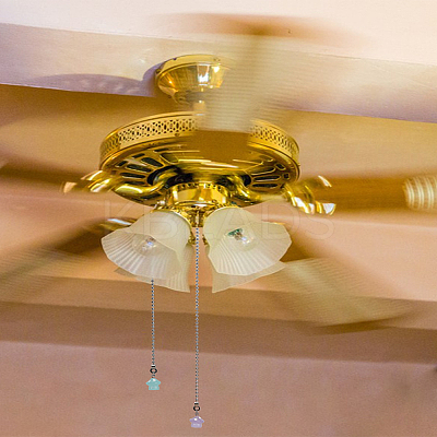 6Pcs 6 Colors Luminous Opaque Resin Mushroom Charms Ceiling Fan Pull Chain Extenders HJEW-LP00025-1