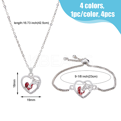1Pc Alloy Heart Link Silder Bracelets SJEW-OC0001-01-1