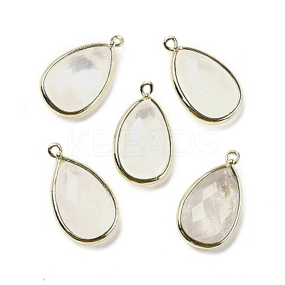 Natural Dyed Quartz Crystal Faceted Pendants G-M431-17G-01-1