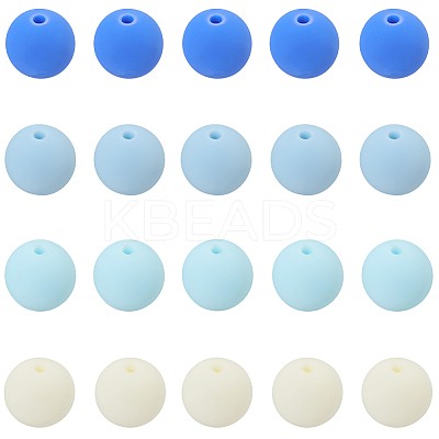 Rubberized Style Imitated Silicone Acrylic Beads MACR-PA0001-06B-02-1