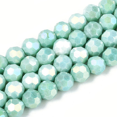 Anti-Tarnish Electroplate Glass Beads Strands EGLA-T021-8mm-15-11-1