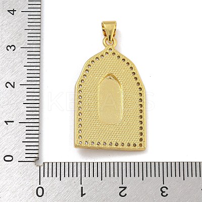 Rack Plating Brass Micro Pave Cubic Zirconia Pendants KK-I718-09G-A-1