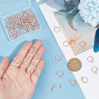 50Pcs Brass Huggie Hoop Earring Findings KK-PH0005-25-1