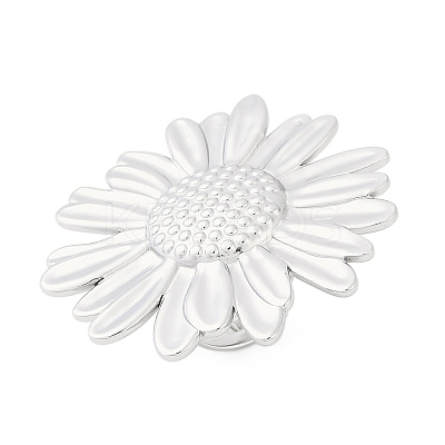 Anti-Tarnish 304 Stainless Steel Flower Open Cuff Rings RJEW-M047-11P-1