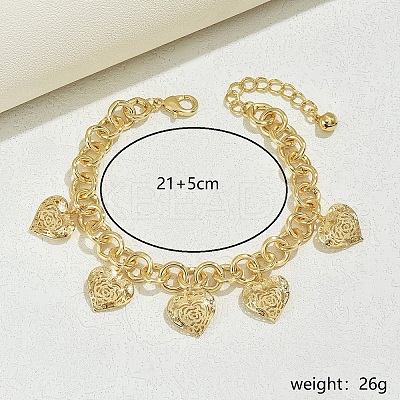Hollow Heart Flower Charms Anklets DX3841-2-1