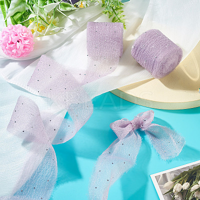 2Rolls Polyester Hot-fix Rhinestone Raw Edges Ribbon OCOR-TA0003-95C-1