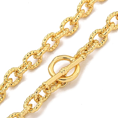 Twist Oval Brass Cable Chain Necklaces for Women NJEW-G084-05G-1