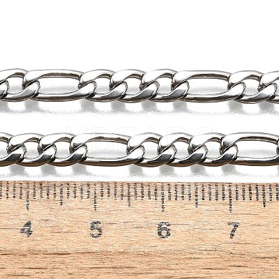 Tarnish Resistant Trendy Unisex 304 Stainless Steel Figaro Chain Necklaces LS-STAS-E063-08-1