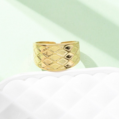 304 Stainless Steel Open Cuff Rings for Women RJEW-K309-08G-1