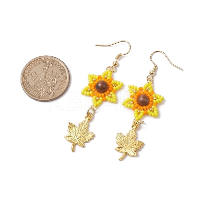 Seed Beads Dangle Earrings EJEW-MZ00221-1