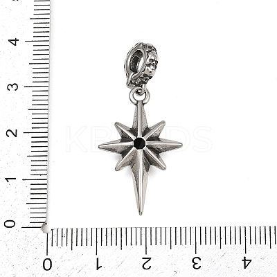 Star 316 Surgical Stainless Steel Cubic Zirconia Pendant Decoration STAS-Z165-16AS-A02-1