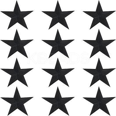 12Pcs Star Shape Cloth Embroidery Applqiues PATC-GF0001-33A-1