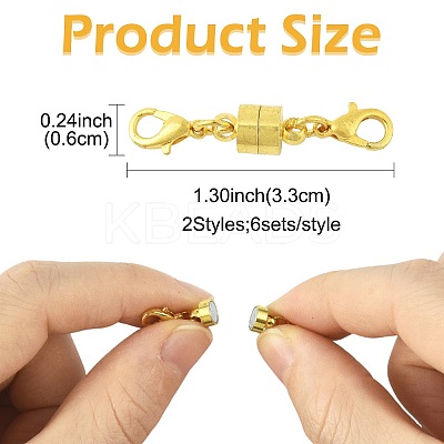 12Sets 2 Colors Brass Magnetic Clasps Converter KK-FS0001-95-1