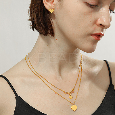 Golden 201 Stainless Steel Jewelry Set QE0758-3-1