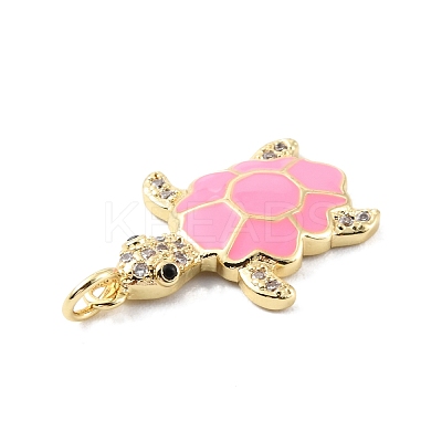 Rack Plating Brass Micro Pave Cubic Zirconia Pendants KK-C021-01G-05-1