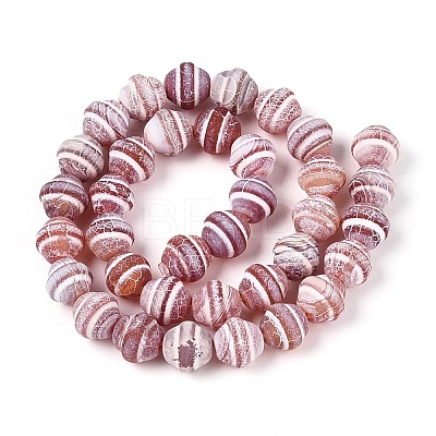 Dyed Natural Agate Beads Strands G-T144-27E-1