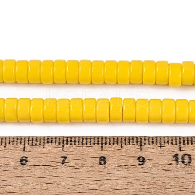 Opaque Solid Color Glass Beads Strands GLAA-N026-3x6mm-13-1