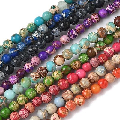 Dyed Natural Regalite/Imperial Jasper/Sea Sediment Jasper Beads Strands G-B124-C05-1